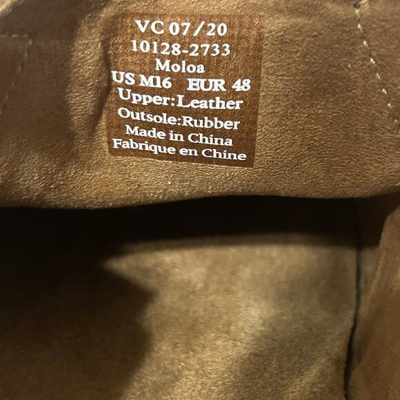 Olukai Moloa Men’s Leather Slip-On Casual Comfort Shoes Size 16 Brown - Picture 8 of 8